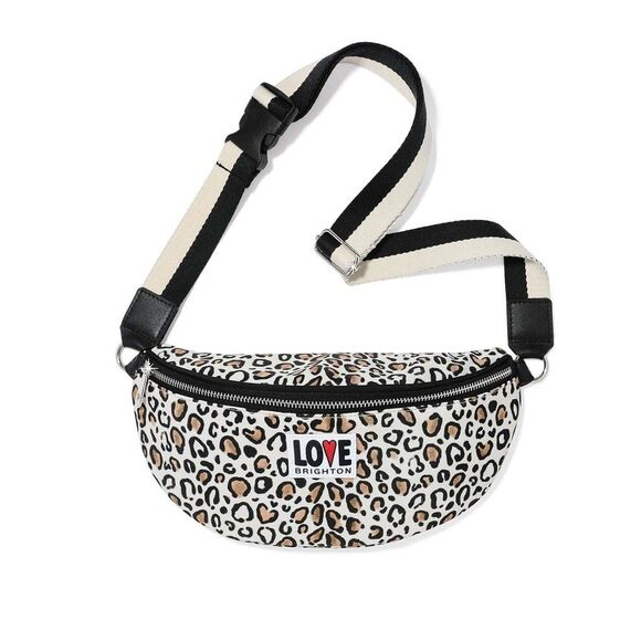 BRIGHTON Wild Cat Leopard Crossbody Belt Fanny Pack Belt Bag Britney Drumheller - Picture 9 of 11